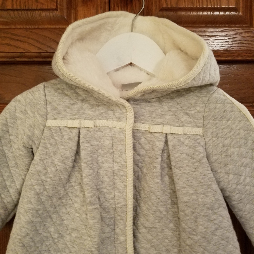 NWOT Max Studio Baby gray quilted coat 18 mos